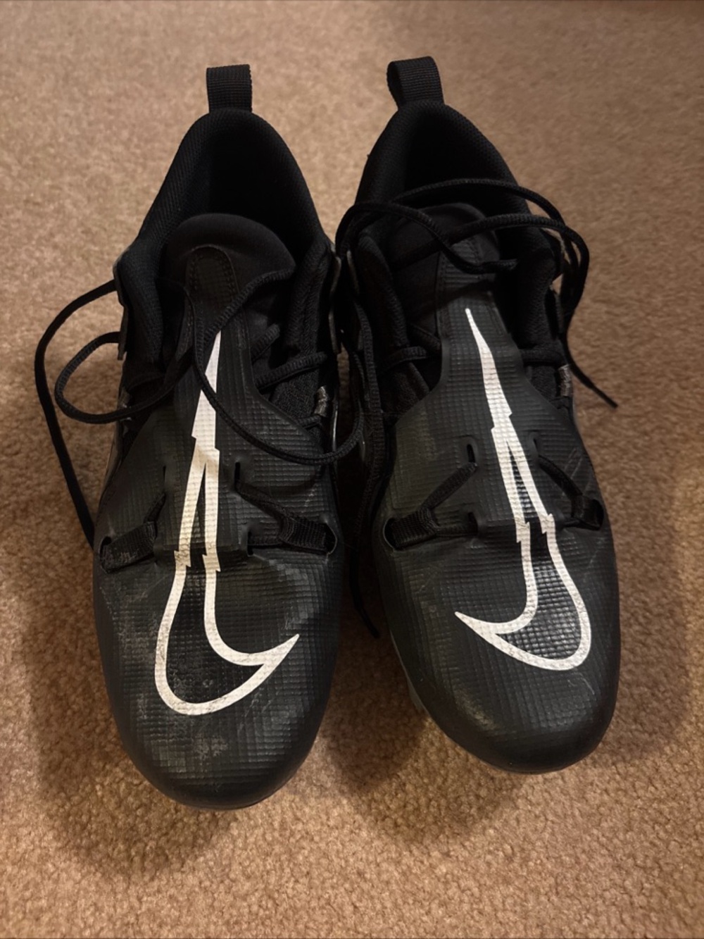 Nike Alpha Menace Pro 3 Men's Football Cleats, Size 10.5, White/Black